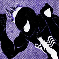 a drawing of a spider man in black and white