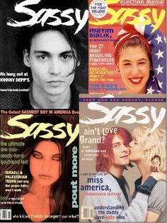 the covers of various magazines with different faces and hair styles on them, including one woman's face