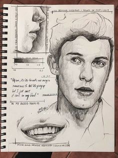 a drawing of a man's face and mouth with different facial expressions on it