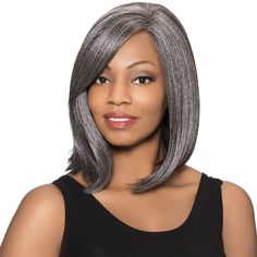 Silver Wigs, Bob Cut Wigs, Salt N Pepper, Remy Hair Weave, Human Braiding Hair, Long Bob Hairstyles, Half Wigs, Hair Collection, Hair Strand