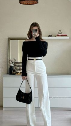 Estilo Old Money, White Pants Outfit, Classy Outfits For Women, Chique Outfits, Office Outfits Women, Deep Winter, Looks Party, Neue Outfits, Elegante Casual