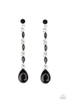 Must Love Diamonds - Black Item #P5PO-BKXX-142XX Dainty black marquise rhinestone frames drip from a classic black rhinestone fitting. An oversized teardrop rhinestone swings from the bottom for a dramatic finish. Earring attaches to a standard post fitting. Sold as one pair of post earrings. Royal Goth, Earrings Dainty, Paparazzi Accessories, Exclusive Jewelry, Black Earrings, Paparazzi Jewelry, White Earrings, Black Rhinestone, Rhinestone Earrings