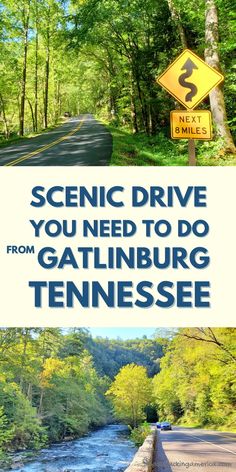 scenic drive you need to do from gatlinburg tennessee with text overlay