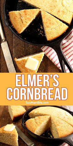 an image of a cornbread in a cast iron skillet