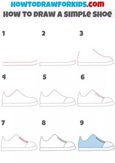 how to draw a simple shoe step by step instructions for kids and adults in easy steps