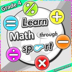 the words learn math through sport are arranged in different colors and shapes on a circle