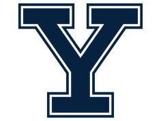 the letter y is shown in blue and white