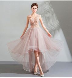 Affordable Cocktail Dresses, High Low Party Dresses, High Low Evening Dresses, Poofy Dress, Trendy Party Dresses, Cocktail Prom Dress, Pink Party Dresses, 파티 드레스, Cocktail Dress Prom