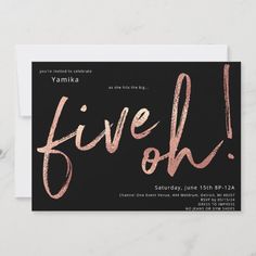 a black and pink birthday party card with the word live oh in cursive writing