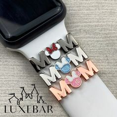 Fit Bit Watch, Apple Watch Charm, Apple Watch Hacks, Cute Concert Outfits, Watch Charms, Apple Watch Features, Mini Hair Bows, Slider Bar, Screw Bracelet