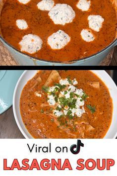 Lasagna soup viral on TikTok Lasagna Soup With Ricotta Balls, Viral Lasagna Soup Recipe, Lasagna Soup Ricotta, Lasagna Soup With Ricotta Cheese, Easy Lasagna Soup Recipe With Ricotta, Viral Soup Recipes, Tik Tok Lasagna Soup Recipe, Lasagna Soup Tik Tok, Lasagna Soup Recipe Instant Pot