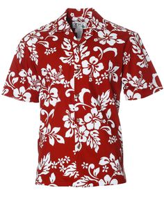 Island Hibiscus Aloha Shirt 100% Cotton - Versatile and Cool Open Collar - Relaxed Fit Coconut shell buttons - Matching left pocket Colors: Navy, Red, Black Sizes: S - 3XL, 8XL Made in Hawaii - USA Easy Wear Dresses, Red And Black Shirt, Business Casual Shirts, Hawaii Usa, Hawaiian Outfit, Tropical Shirts, Rayon Shirt, Wedding Shirts, Shell Buttons