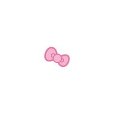 a pink bow on top of a white wall with the word hello kitty written in it