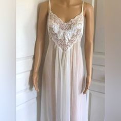 Dreamy Rare Vintage 90s Victoria's Secret Maxi Slip Dress With Lace Details And Cabbage Hem. Adjustable Straps And Buttons Down The Back. Layers Of Fabric In The Skirt Back Middle Satin Layer. Excellent Condition And Stunning On. White Lace Sleepwear For Home, Vintage White Nightgown For Wedding Night, White Vintage Sleepwear With Delicate Lace, White Sheer Sleepwear For Loungewear, Vintage White Wedding Sleepwear, White Sheer Loungewear, Victoria's Secret White Lace Sleepwear, Victoria's Secret Sheer Nightgown For Loungewear, Sheer Victoria's Secret Nightgown For Bedtime