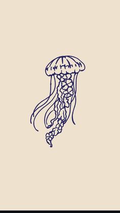 a drawing of a jellyfish on a beige background