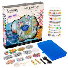 PRICES MAY VARY. PROMOTES SELF-EXPRESSION - Take your accessories to the next level! Create stunning beaded accessories for your phone, sunglasses, headphones, and computer with this kids bracelet making kit . 1000 beads including flat clay beads, smiley face beads, and a small bead organizer HOURS OF FUN - This bead bracelet making kit includes alphabet, heishi, pearlized, and many more assorted size beads to make 15 friendship bracelets, necklaces, or rings, but don't stop there! Accessorize a Eyeglass Chain Holders, Accessory Design, Fashion Angels, Belt Chain, Bead Organization, Level Design, Alphabet Beads, Beaded Boxes, Ear Buds