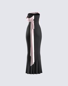 Serving elegance starts with this black draped maxi dress 🖤 Constructed from stretch crepe fabric and complete with a cascading drape, mermaid silhouette, rosette trim, and gripper tape along the top edge for an elevated and exquisite look ✨ Finesse Clothing Dress, Elegant Ruched Maxi Dress With Mermaid Hem, Ruched Floor-length Mermaid Dress For Evening, Elegant Ruched Mermaid Dress, Elegant Floor-length Ruched Mermaid Dress, Elegant Black Mermaid Dress With Ruffles, Ruched Fishtail Mermaid Dress For Evening, Evening Ruched Fishtail Mermaid Dress, Elegant Black Maxi Dress With Mermaid Hem