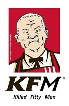 the kfm logo with an older man wearing a bow tie