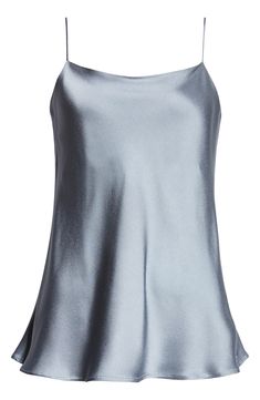 Luminous satin lends fluid shine to a delicately draped camisole suspended from slender straps. 26" length (size 44IT) Square neck 71% acetate, 29% viscose with 55% cotton, 45% polyester trim Machine wash, dry flat Imported Designer Clothing Elegant Night Camisole For Spring, Elegant Spring Night Camisole, Formal Silk Camisole For Spring, Chic Metallic Slip Dress, Formal Silk Tank Top For Summer, Silk Night Camisole, Silk Camisole For Night, Chic Silk Camisole With Adjustable Straps, Evening Camisole With Spaghetti Straps And Built-in Bra