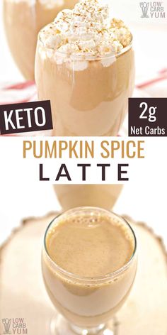 keto pumpkin spice latte in two glasses