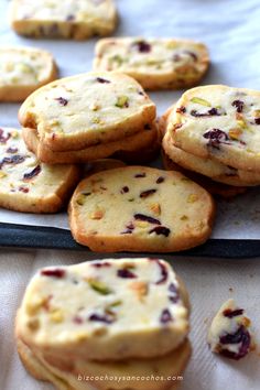 some cookies are sitting on top of a table