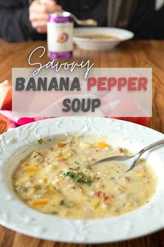 Banana Pepper Soup Banana Pepper Soup, Sausage Vegetable Soup, Recipes With Banana Peppers, Kielbasa Soup, Winter Lunch, Curried Lentil Soup, Quinoa Soup, Sausage Soup