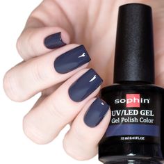 Dark gray gel polish with a blue undertone. Ideal for two coats. This gel polish in a dark gray-blue shade smoothly and comfortably spreads on the nails, the gel polish glides gently and fits on the nail bed. The shade is deep and stylish and memorable, blue grey almost black in 3 layers. Suitable for any occasion and season. The unique formula of gel polish makes it easy to create flawless manicure and pedicure, which has a spectacular glossy shine, bright color, stunning durability without chi Grey Nail Polish, Gray Nails, Brown Shade, Gel Lacquer, Gel Polish Colors, Brown Coffee, Chocolate Color, Creamy Texture, Yellow Nails