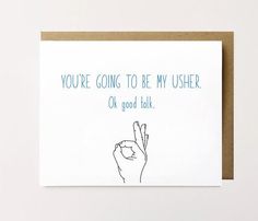 a card with the words you're going to be my best man on it