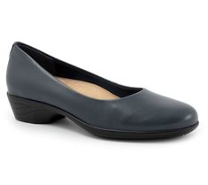 Step out in style with the Trotters Rozalin casual leather low-heel pump. This versatile slip-on features a flexible sole and a cushioned removable footbed with arch support, making it perfect for all-day wear. From Trotters. Workwear Slip-ons With Arch Support, Comfortable Workwear Slip-ons With Arch Support, Classic Slip-ons With Arch Support And Flat Heel, Leather Slip-ons With Arch Support For Work, Synthetic Flats With Arch Support For Work, Comfortable Slip-ons With Arch Support For Work, Workwear Slip-ons With Ortholite Insole, Medium Width, Slip-on Flats With Arch Support For Work, Slip-on Work Flats With Arch Support