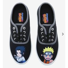 Brand New. No Box. Size 9 Naruto Shippuden Sasuke & Naruto Lace-Up Sneakers Kick It Up A Notch With These Black Lace-Up Sneakers Featuring Images Of Besties Naruto And Sasuke On The Toes And Grey Trim. Canvas; Rubber Imported Hot Topic Shoes, Star Wars Shoes, Shippuden Sasuke, Sasuke Naruto, Naruto Shippuden Sasuke, Grey Trim, Naruto And Sasuke, Dc Sneaker, Vans Authentic Sneaker