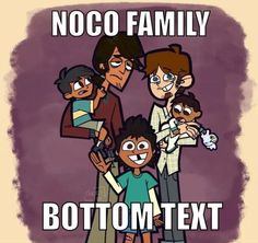 an image of cartoon characters with text that reads, noco family bottom text