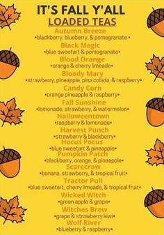 the fall y'all loaded tea menu