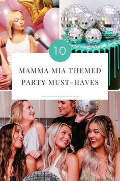 Say 'I Do, I Do, I Do' to our Top 10 Mamma Mia party must-haves! Turn your home into a Greek paradise, don your best bell-bottoms, and let's get this ABBA-jamboree started! Queen Birthday Party, Bachelorette Cake, Dance Themes, Party Picks