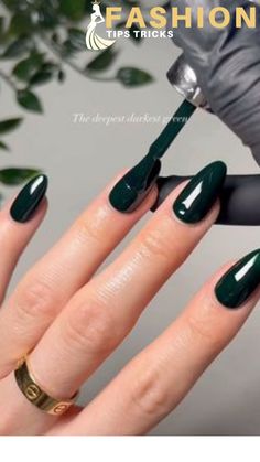 Fall Nails Minimalist Design, Single Color Manicure, Almond Nails Ideas Solid Colors, Dark Almond Nails Fall, Oval Nails Fall Colors, Winter Color Nails Gel, Plain Coloured Nails, Almond Nails Dark Colors, Dark Oval Nails