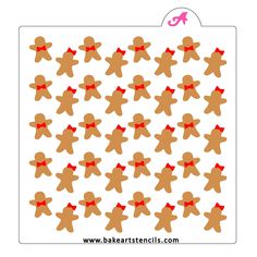 Gingerbread and Bows Stencil Set bakeartstencil Gingerbread Pattern, Bread Shop, Sweet Christmas, Christmas Collection, Bow Ties, Cookie Decorating, Christmas Cookies, Cookies Et Biscuits