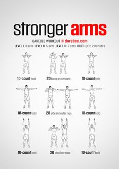 a poster showing how to do an arm press with the text,'strong arms '