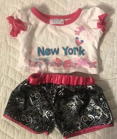 Build a bear clothing, New York shirt and black shorts in nice preowned condition. Please view all images closely as they offer best visual description of item you will receive. Choose USPS First Class Package or Priority. All items sold as-is. Detailed description and images included in all listings. I don't offer, cancellations, refunds or returns. Please ask any questions before purchase. *Items shipped with Priority Mail come with insurance. If the item ships first class and the Post Office Black Cotton Short Set, Hello Kitty Build A Bear Clothes, Buildabear Clothes, Build A Bear Pjs Uk, Build A Bear Clothes, Teddy Bear Clothes Build-a-bear Workshop, Build A Bear Outfits, Short Noir, Bear Outfits