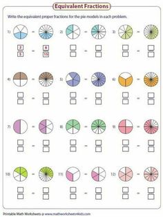 the worksheet for fraction fractions is shown in color and has four different sections