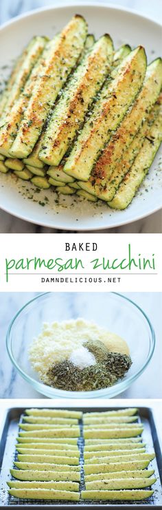 grilled parmesan zucchini on a white plate