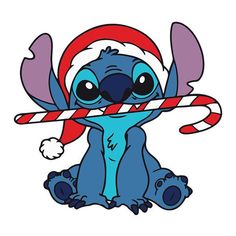 a cartoon character is holding a candy cane