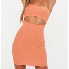 This Dress Is So Cute, I’m Obsessed With The Color It Just Doesn’t Quite Fit Me Right. Never Worn And In Perfect Condition. Size Small. Strapless Bodycon Dress For Brunch, Fitted Strapless Backless Dress For Brunch, Strapless Stretch Dress With Cutout, Strapless Stretch Dress With Cutout Details, Fitted Bandeau Mini Dress For Brunch, Summer Bodycon Strapless Dress For Brunch, Strapless Cutout Mini Dress For Spring, Bodycon Bandeau Dresses For Spring, Bodycon Bandeau Mini Dress For Summer