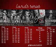 the vampire series is on display in front of a red background with black and white numbers