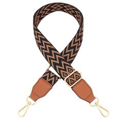 "Elevate your bag game with our Brown and Black Zig Zag Purse Strap! This stylish and versatile strap is the perfect addition to any bag. It features a modern pattern, adding a touch of bold style to your outfit. Made with high-quality materials, this strap is durable and comfortable to wear. With an adjustable length of 30-54 inches, it can easily transform any bag into a crossbody or shoulder bag. Add some character to your bag collection with all of our purse straps! This bag strap is sooo ea Adjustable Black Leather Shoulder Strap, Black Bag Strap With Adjustable Straps, Adjustable Black Bag With Leather Strap, Black Bags With Adjustable Logo Strap, Adjustable Black Logo Bag Strap, Black Adjustable Logo Bag Strap, Adjustable Long Black Bag Strap, Bags Game, Bag Collection