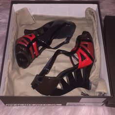 Bottega Veneta Black & Red Ankle Strap Gladiator Wedge Sandal. Collectors Item. Comes With Original Box And Dust Bag. Beautiful, Comfortable And Stylish. Be Prepared To Get Tons Of Compliments On These. Normal Wear With Lots Of Love Left To Give And Outfits To Serve!!! Make An Offer For These Cuties! Size 7.5 Keep In Mind Glare In Photos. Shoes Are In Amazing Condition. Worn By Celebrity Client For Shoot. Bottega Veneta Sandals, Gladiator Wedge Sandals, Gladiator Wedges, Ankle Heels, Lots Of Love, Wedge Sandal, Platform Wedges, Bottega Veneta, Wedge Sandals