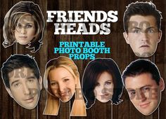 the friends heads are cut out to look like people