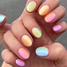 Bright Summer Nails Designs, Color Block Nails, Rainbow Nail Art, Cute Summer Nail Designs, April Nails, Pastel Nails Designs, Cute Summer Nails, Spring Nail Art