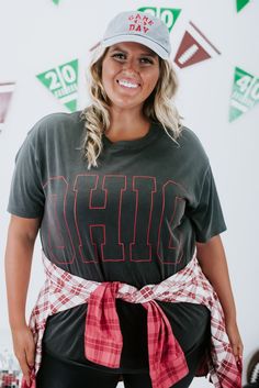 Embrace game day vibes in the Oversized Ohio Graphic Tee. Ideal for some Ohio football, this tee elevates College game day looks. Oversized graphic tee Wide quarter sleeves Longer in the back Fabric: 100% Cotton Imported Model Specs: Karli is wearing a size S/M in the photo. Syd is wearing a size M/L in the photo. How will this item fit you? Check out our MODEL SPECS (Typical Sizing - Karli: S-Size 5/26 - 5ft 2in, Emily: S-Size 3/25 - 5ft 5in, Syd: L/XL- Size 15/ - 5ft 8in)��﻿Need help with sizing Game Day Looks, Ohio Football, College Game Day, College Game Days, Grace And Lace, Oversized Graphic Tee, Quarter Sleeve, Game Day, Ohio