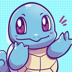 a drawing of a cute little turtle with big eyes