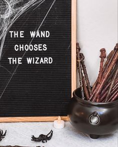 there is a sign that says the wands choose the wizard