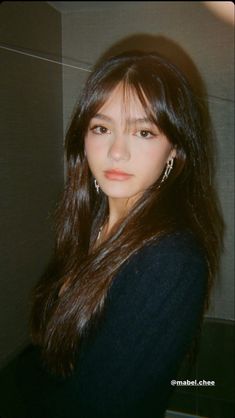 Airy Wispy Bangs, Wispy Curtain Bangs Medium Hair Straight, Bangs You Can Tuck Behind Ears, Wispy Curtain Bangs Long Hair Straight, Overgrown Curtain Bangs, Short Front Hair, Wispy Bangs Brown Hair, Lily Chee Hair, Circle Face Haircuts